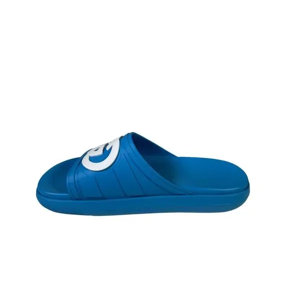 NIB Gucci Rubber Slide Sandals Blue with White GG Logo UK8 US8.5 - Picture 4 of 9